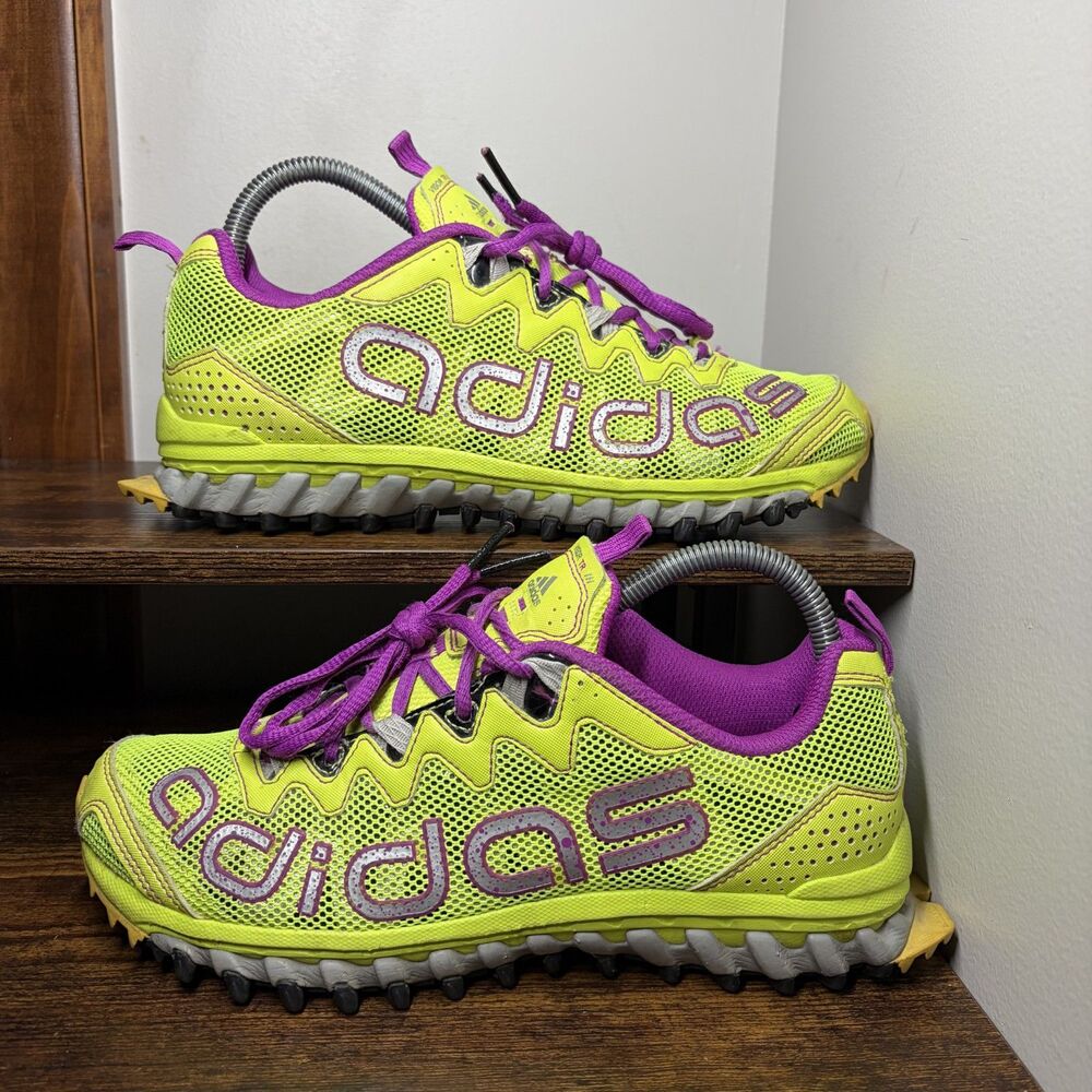 Size 7.5 Womens - Adidas Vigor TR 3 Trail Running Shoes Neon Yellow/Purple